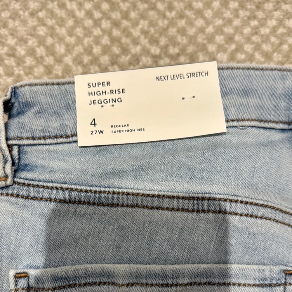 American Eagle Outfitters High Rise Blue Jeans Distressed Denim - Picture 10 of 10